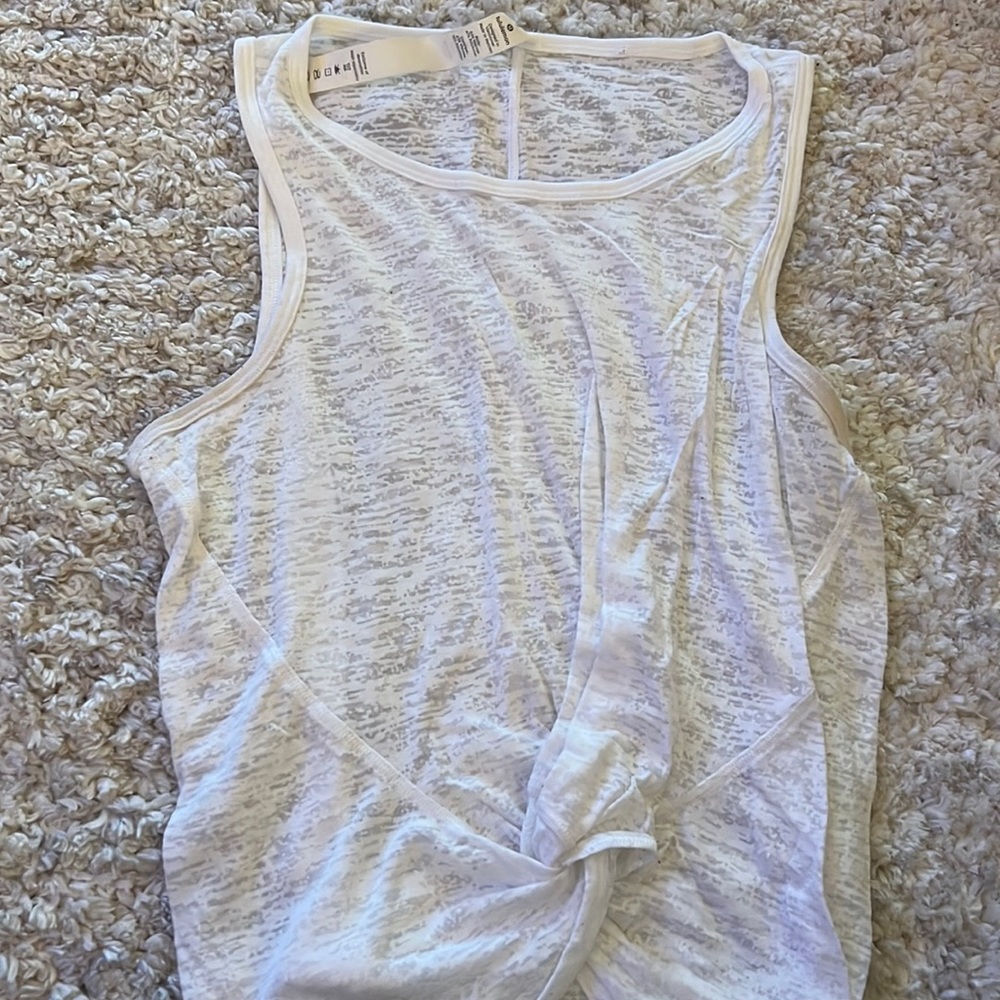 white cropped top lululemon tied workout tank